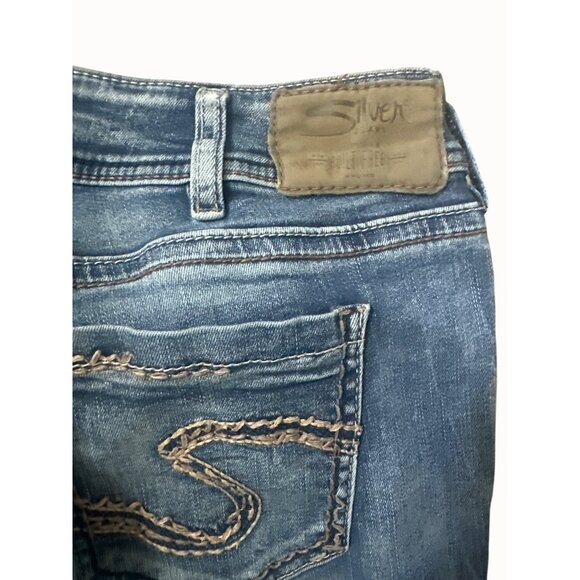 Silver Jeans Co. Suki Mid Slim Bootcut Jeans W32/L35 Distressed Look - Picture 8 of 9